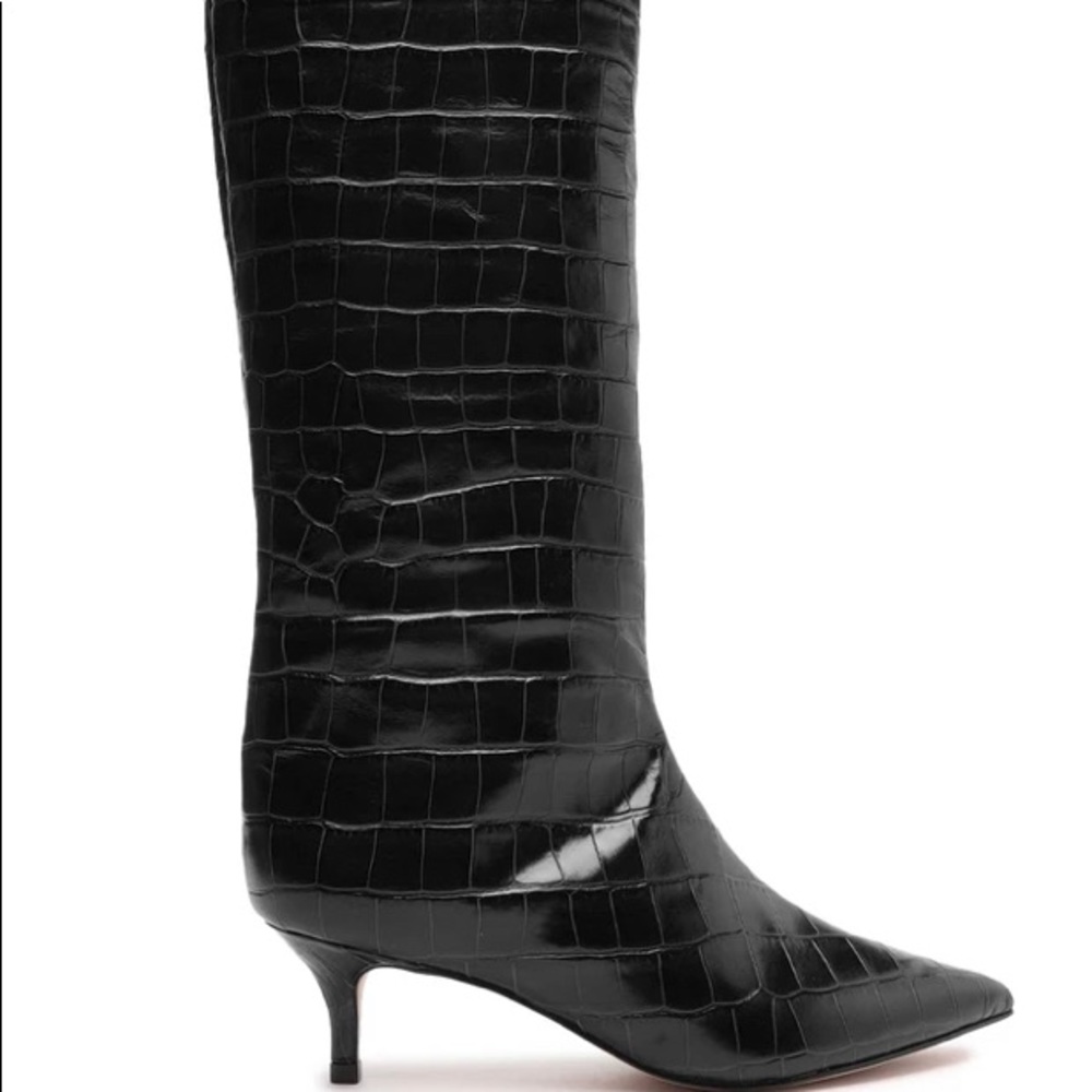 Schutz Maryana Low Crocodile Boots - Never Worn!